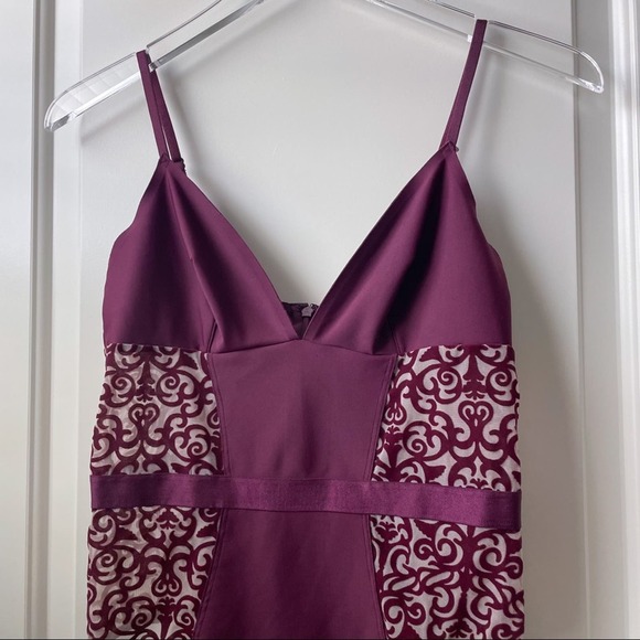 Victoria’s Secret Maroon Scroll Bodysuit Lingerie Thong Burgundy Velvet Medium - Picture 14 of 15